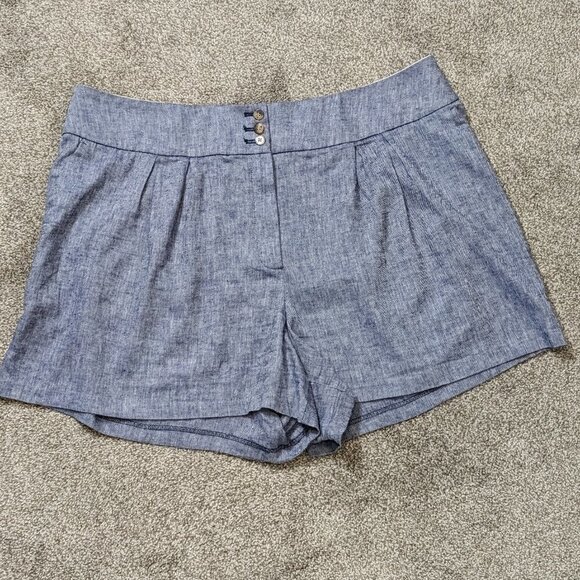 Lane Bryant Blue High Waist Women Shorts - Picture 1 of 4